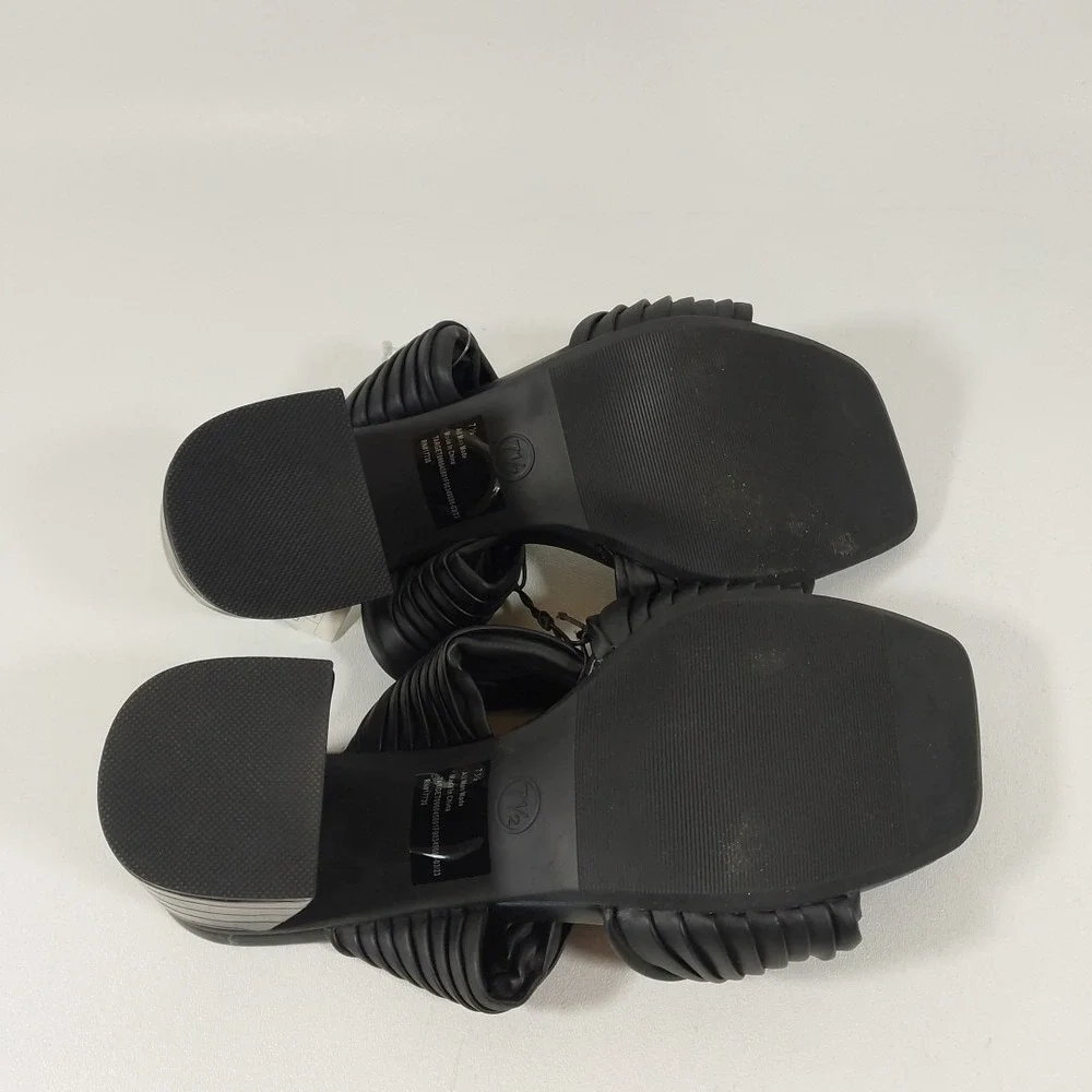 NEW A New‎ Day Women Mule Heels Slide Open Toe Sandals Black Size 7.5 Jessa